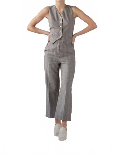 Rosevelvet Piper Straight Leg Pants In Herringbone In Animal Print