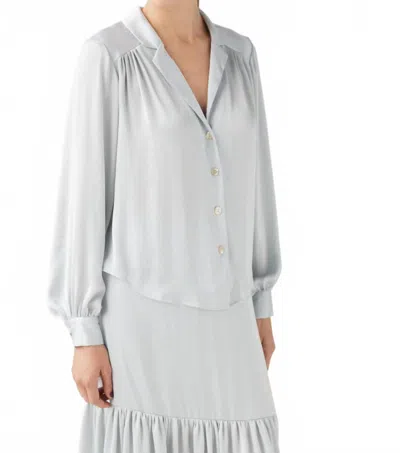 Rosevelvet Rose Japanese Charmeuse Blouse In Sky In Blue