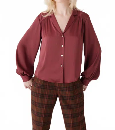 Rosevelvet Rose Japanese Charmeuse Blouse In Wine In Red