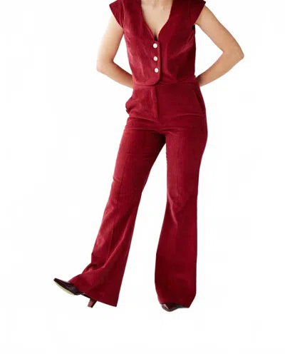Rosevelvet Sandy Trousers In Dusted Rose In Red