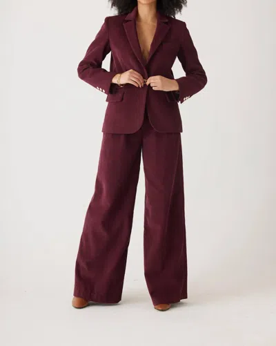 Rosevelvet Tilda Blazer In Fine Wine In Brown