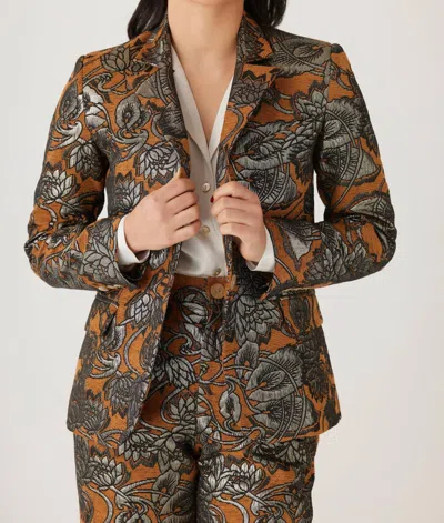 Rosevelvet Tilda Brocade Jacket In Bronze Brocade In Multi