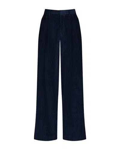 Rosevelvet Women's Charlize Corduroy Pant In Navy In Blue