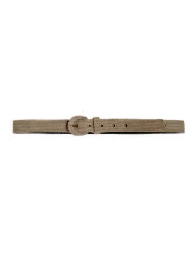 Rosevelvet Women's Corduroy Fabric Belts In Ash In Gray