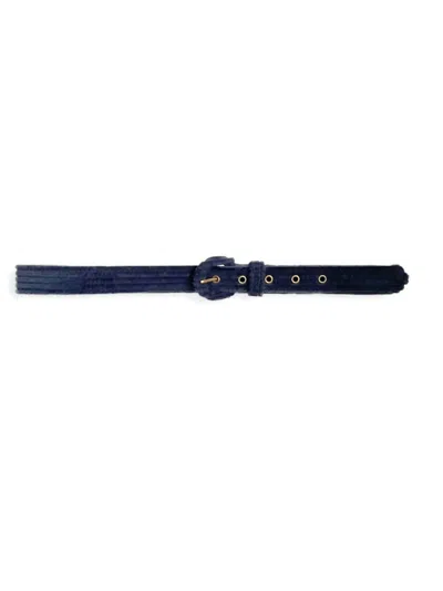 Rosevelvet Women's Corduroy Fabric Belts In Navy (corduroy) In Blue