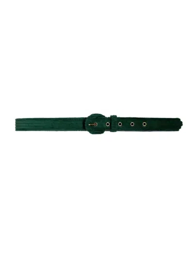 Rosevelvet Women's Corduroy Fabric Belts In Pine (corduroy) In Green