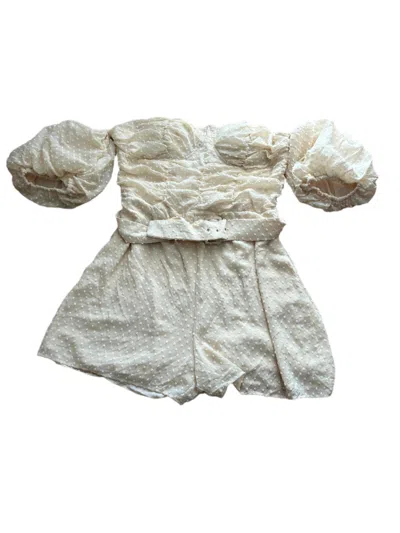 Rosevelvet Women's Swiss Dot Romper In Off White In Neutral