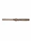 Rosevelvet Women's Wool Suiting Fabrics Belts In Chai Plaid In Brown