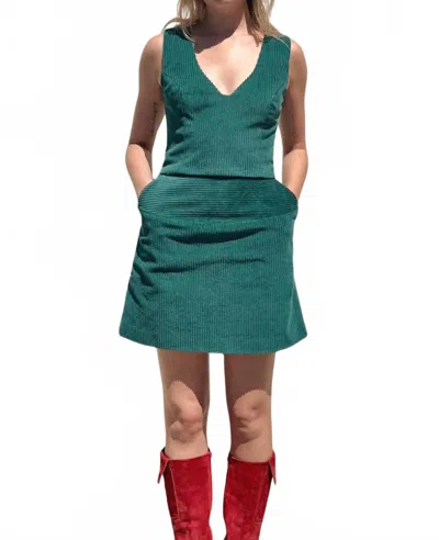 Rosevelvet Zhenya Skirt In Pine In Green