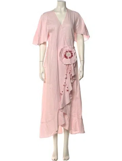 Pre-owned Rosewater House Linen Long Dress W/ Tags In Pink