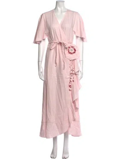 Pre-owned Rosewater House Linen Long Dress W/ Tags In Pink