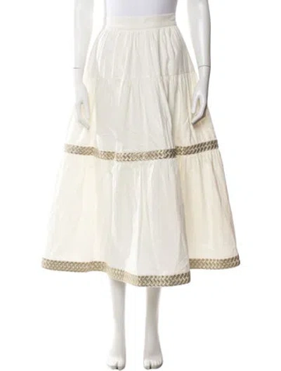 Pre-owned Rosewater House Linen Long Skirt W/ Tags In Neutral