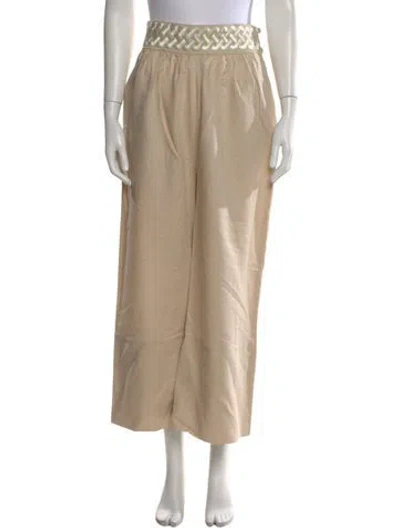 Pre-owned Rosewater House Linen Wide Leg Pants W/ Tags In Neutral