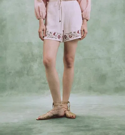 Rosewater House Lola Embroidered Floral Blouse In Pink