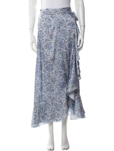 Pre-owned Rosewater House Paisley Print Long Skirt W/ Tags In Multi