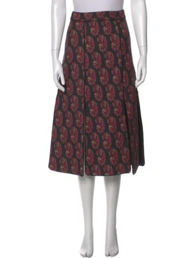 Pre-owned Rosewater House Paisley Print Midi Length Skirt In Multi