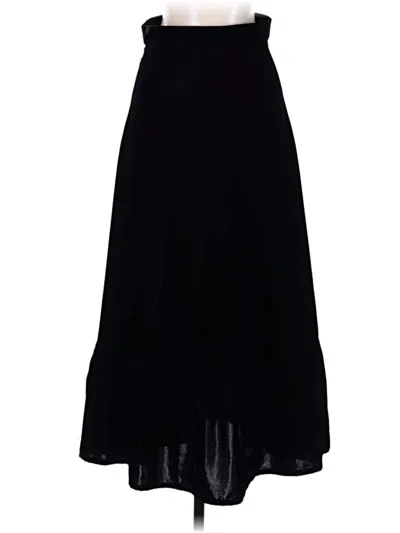 Pre-owned Rosewater House Silk Skirt In Black