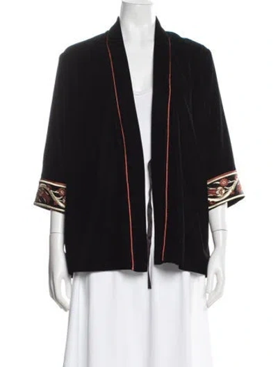 Pre-owned Rosewater House Velvet Patterned Jacket In Black