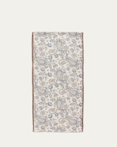 Rosi Collection Men's Double-face Silk And Linen Scarf In Beige