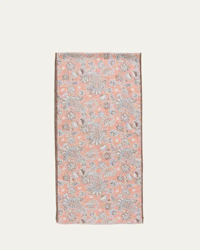 Rosi Collection Men's Double-face Silk And Linen Scarf In Peach