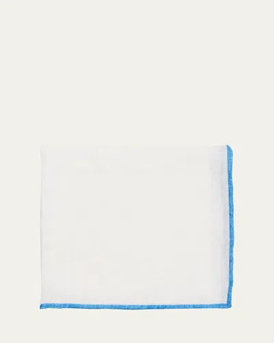Rosi Collection Men's Linen Contrast-trim Pocket Square