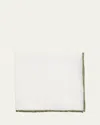 Rosi Collection Men's Linen Contrast-trim Pocket Square