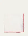 Rosi Collection Men's Linen Contrast-trim Pocket Square