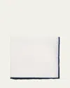 Rosi Collection Men's Linen Contrast-trim Pocket Square In Multi