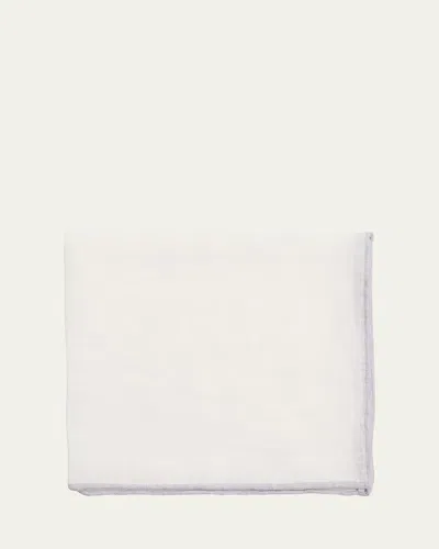 Rosi Collection Men's Linen Contrast-trim Pocket Square