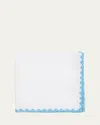 Rosi Collection Men's Linen Embroidered-trim Pocket Square In Multi