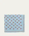 Rosi Collection Men's Linen Floral Pocket Square
