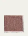 Rosi Collection Men's Linen Stripe-trim Pocket Square