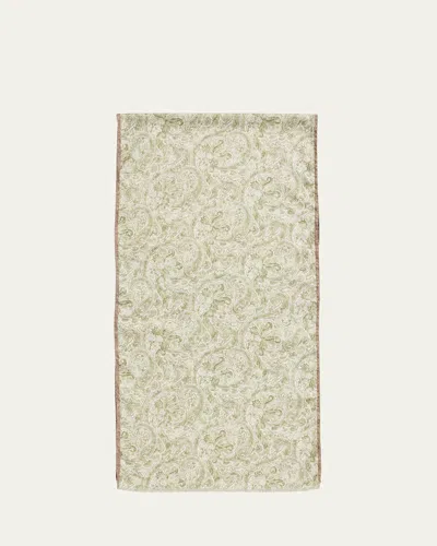 Rosi Collection Men's Silk And Linen Double-face Scarf In Green