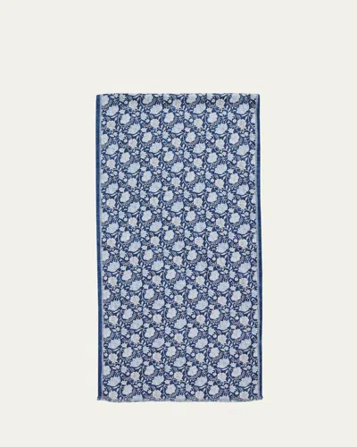 Rosi Collection Men's Silk Double-face Scarf In Navy