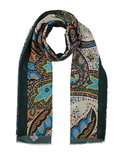Rosi Collection Woman Scarf Dark Green Size - Wool, Modal, Cashmere