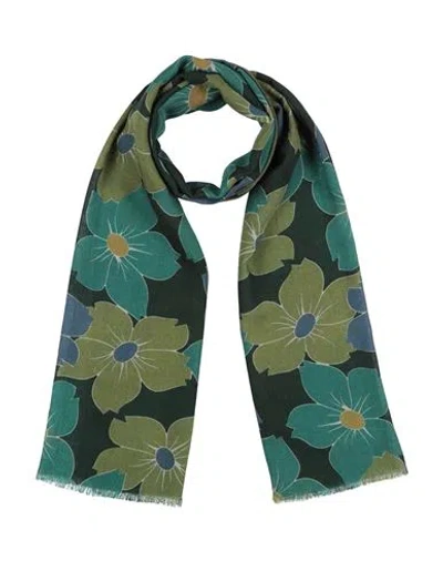 Rosi Collection Woman Scarf Military Green Size - Wool, Silk