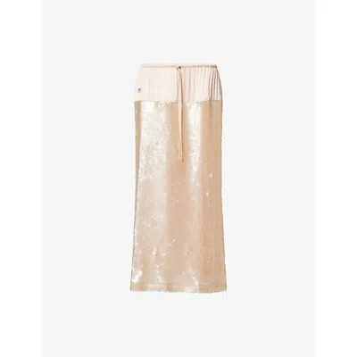 Rosie Antwerp Womens  Britt Sequinned Maxi Skirt In Pink
