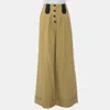 Rosie Assouiin Beige Cotton High Waist Busted Girdle Palazzo Pants In Beige