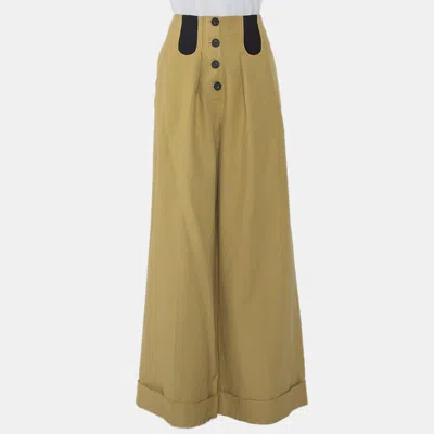 Rosie Assouiin Beige Cotton High Waist Busted Girdle Palazzo Pants