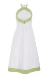 Rosie Assoulin 50s Halter Cotton Dress In White