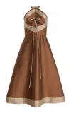 Rosie Assoulin 50s Halter Dress In Brown