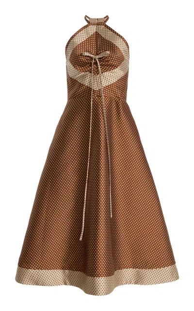 Rosie Assoulin 50s Halter Dress In Brown