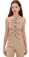 Rosie Assoulin All Buttoned Up Vest Cappuccino