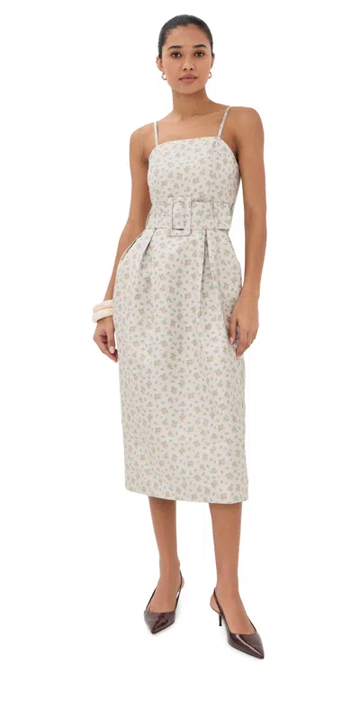 Rosie Assoulin Artichoke Dress With Belt Clementine In White