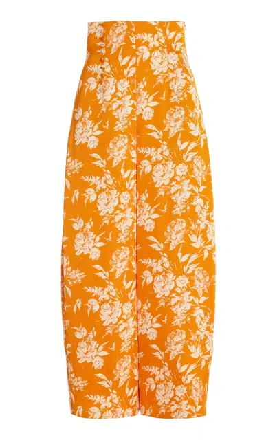 Rosie Assoulin Barrel Printed Pants In Orange