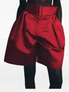 Rosie Assoulin Belted Pleated Shorts In Red