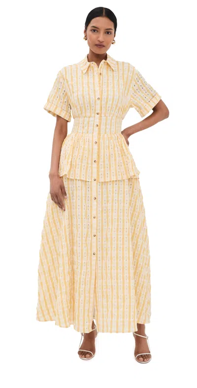 Rosie Assoulin Boogie Woogie Bugle Boy Dress Yellow In Neutral