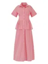 Rosie Assoulin Boogie Woogie Bugle Boy Gingham Cotton-seersucker Maxi Shirt Dress