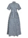 Rosie Assoulin Boogie Woogie Bugle Boy Maxi Shirt Dress In Blue
