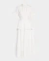 Rosie Assoulin Boogie Woogie Bugle Boy Cotton-poplin Maxi Shirt Dress In White